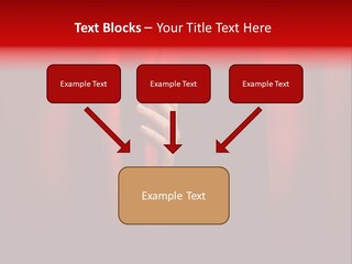 A Woman's Hand Peeking Out Of A Red Curtain PowerPoint Template