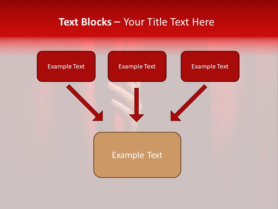 A Woman's Hand Peeking Out Of A Red Curtain PowerPoint Template