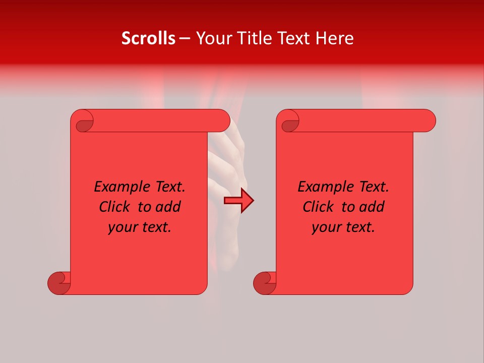 A Woman's Hand Peeking Out Of A Red Curtain PowerPoint Template