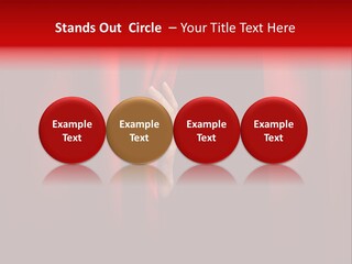 A Woman's Hand Peeking Out Of A Red Curtain PowerPoint Template