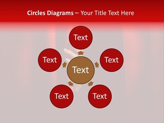 A Woman's Hand Peeking Out Of A Red Curtain PowerPoint Template