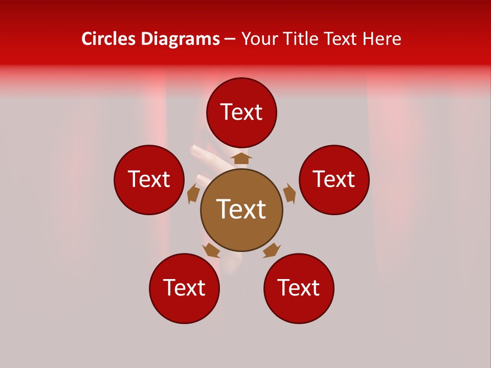 A Woman's Hand Peeking Out Of A Red Curtain PowerPoint Template