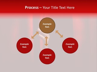 A Woman's Hand Peeking Out Of A Red Curtain PowerPoint Template