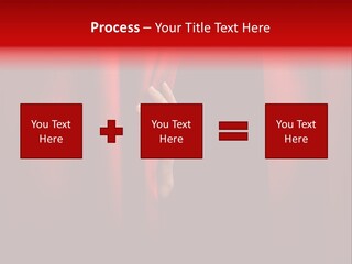 A Woman's Hand Peeking Out Of A Red Curtain PowerPoint Template