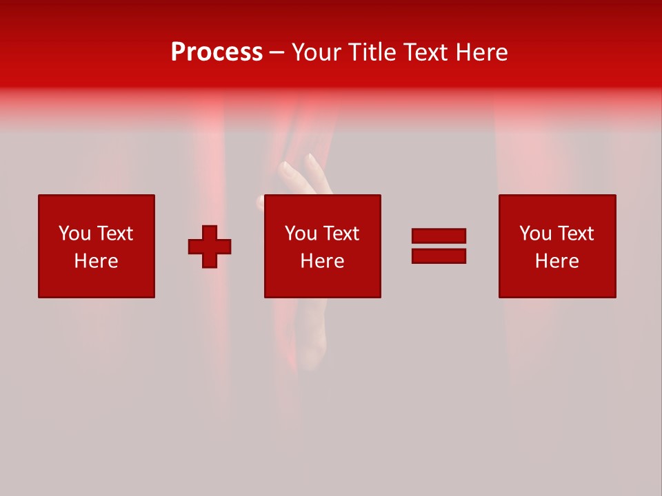 A Woman's Hand Peeking Out Of A Red Curtain PowerPoint Template