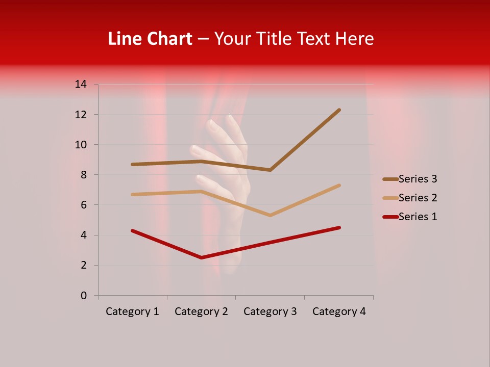 A Woman's Hand Peeking Out Of A Red Curtain PowerPoint Template