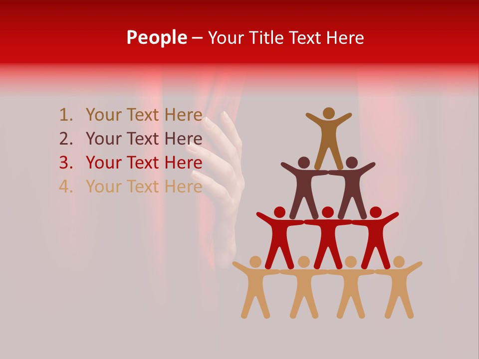 A Woman's Hand Peeking Out Of A Red Curtain PowerPoint Template