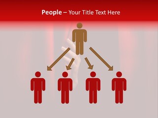 A Woman's Hand Peeking Out Of A Red Curtain PowerPoint Template