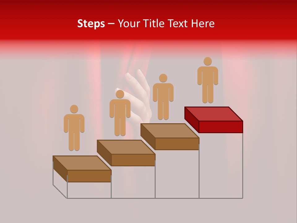 A Woman's Hand Peeking Out Of A Red Curtain PowerPoint Template