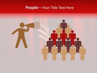 A Woman's Hand Peeking Out Of A Red Curtain PowerPoint Template