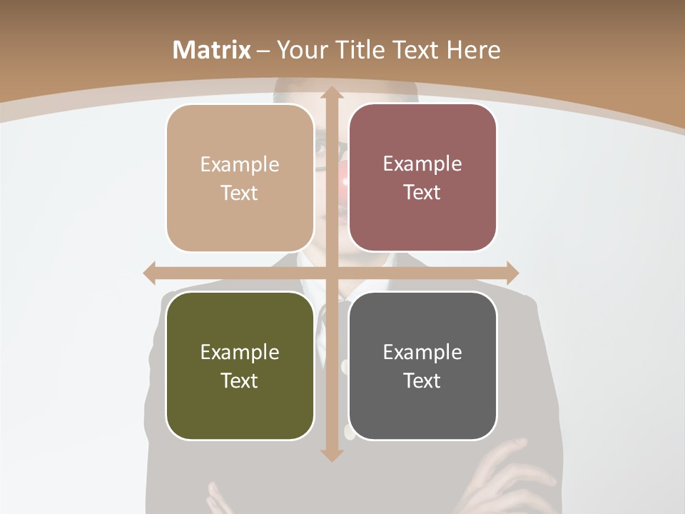 A Woman In A Suit With A Clown Nose PowerPoint Template