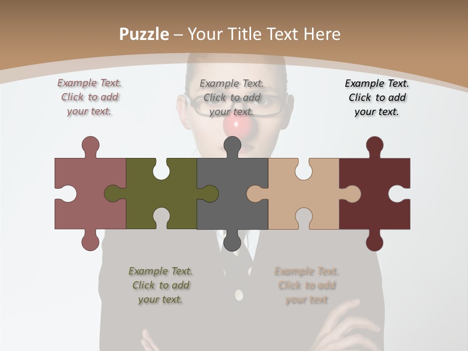 A Woman In A Suit With A Clown Nose PowerPoint Template