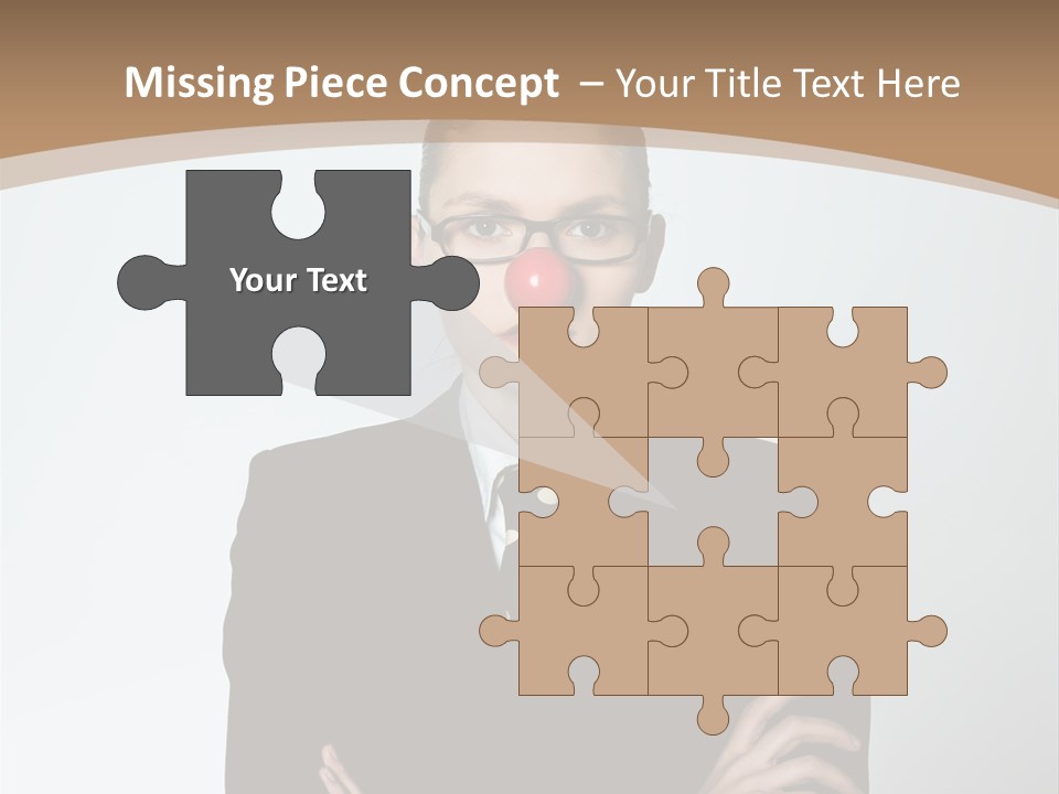 A Woman In A Suit With A Clown Nose PowerPoint Template