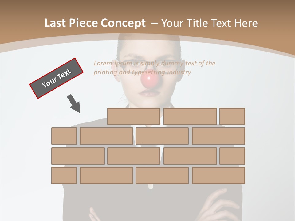 A Woman In A Suit With A Clown Nose PowerPoint Template