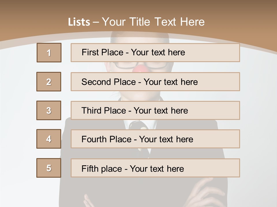 A Woman In A Suit With A Clown Nose PowerPoint Template