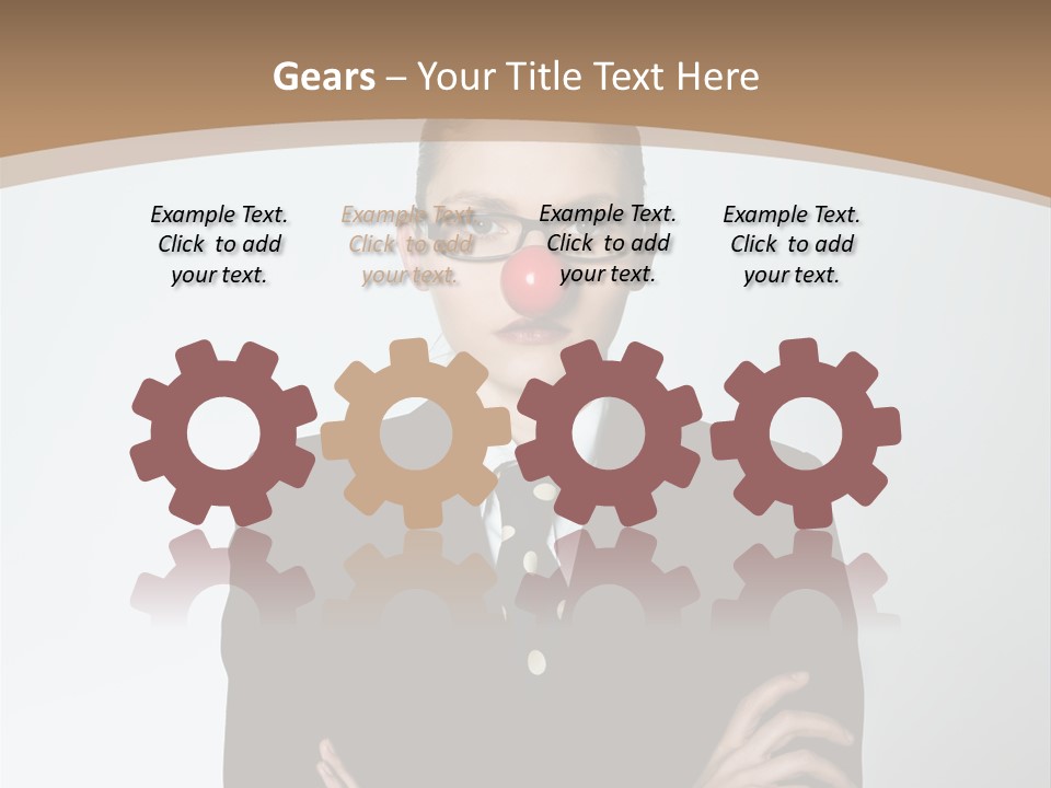 A Woman In A Suit With A Clown Nose PowerPoint Template