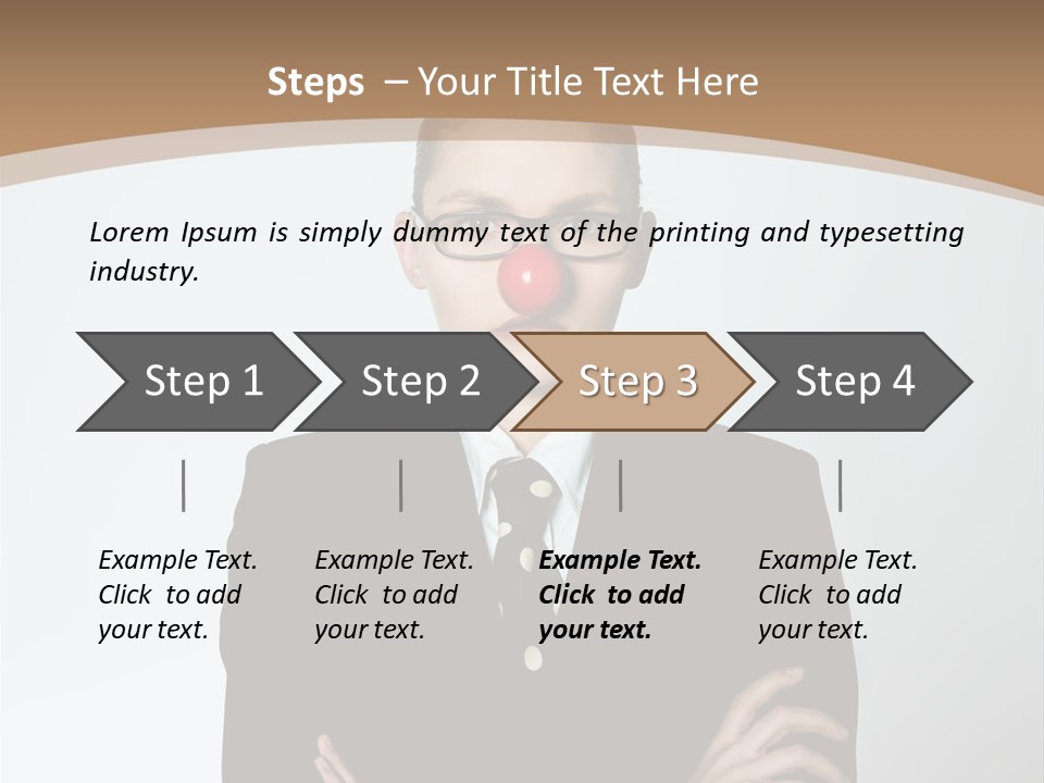 A Woman In A Suit With A Clown Nose PowerPoint Template