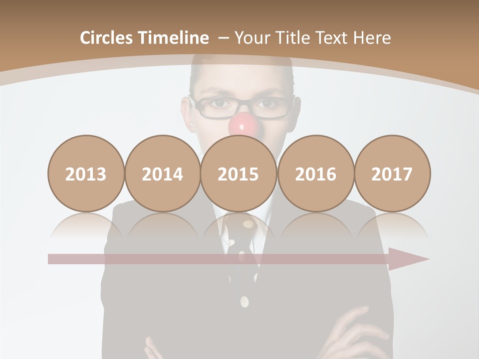 A Woman In A Suit With A Clown Nose PowerPoint Template