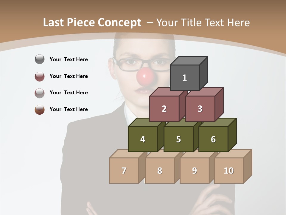 A Woman In A Suit With A Clown Nose PowerPoint Template