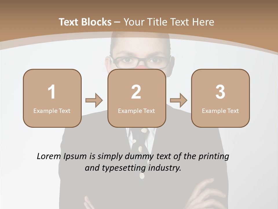 A Woman In A Suit With A Clown Nose PowerPoint Template