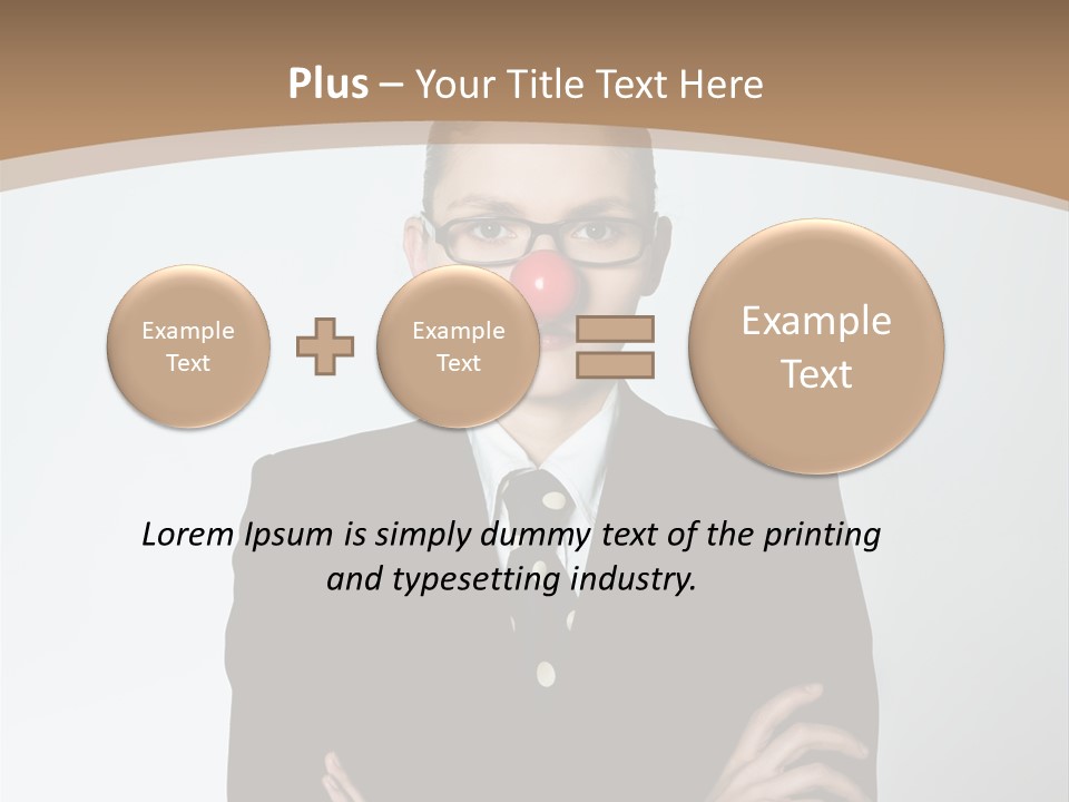 A Woman In A Suit With A Clown Nose PowerPoint Template