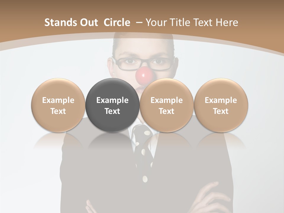 A Woman In A Suit With A Clown Nose PowerPoint Template
