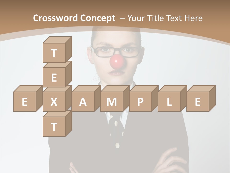 A Woman In A Suit With A Clown Nose PowerPoint Template