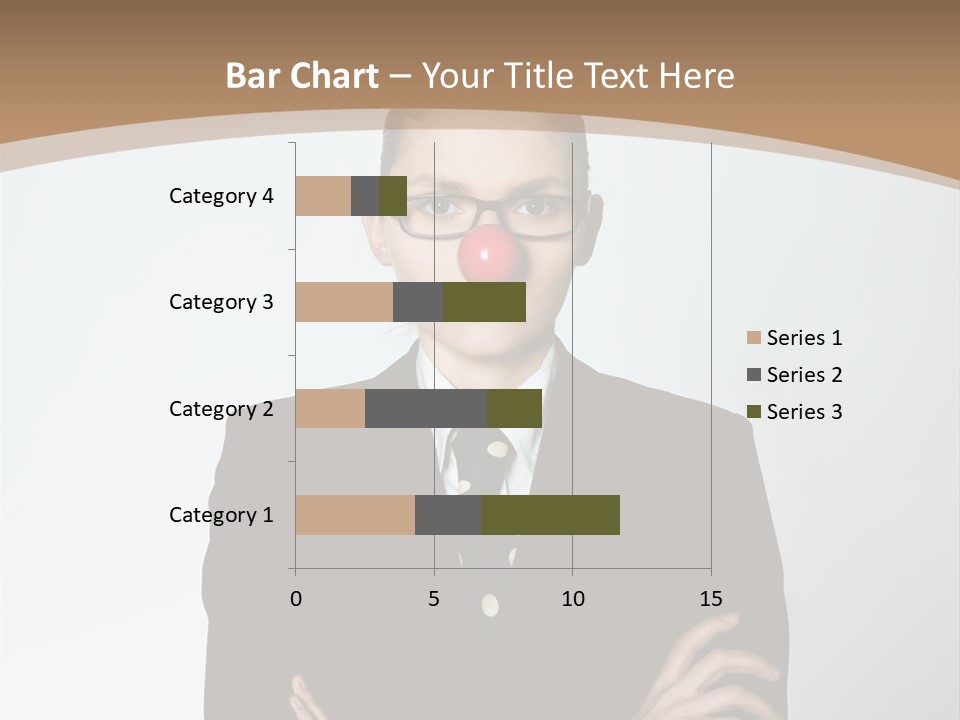 A Woman In A Suit With A Clown Nose PowerPoint Template