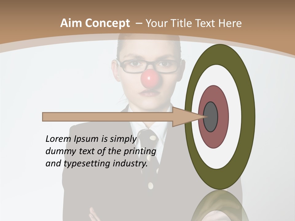 A Woman In A Suit With A Clown Nose PowerPoint Template