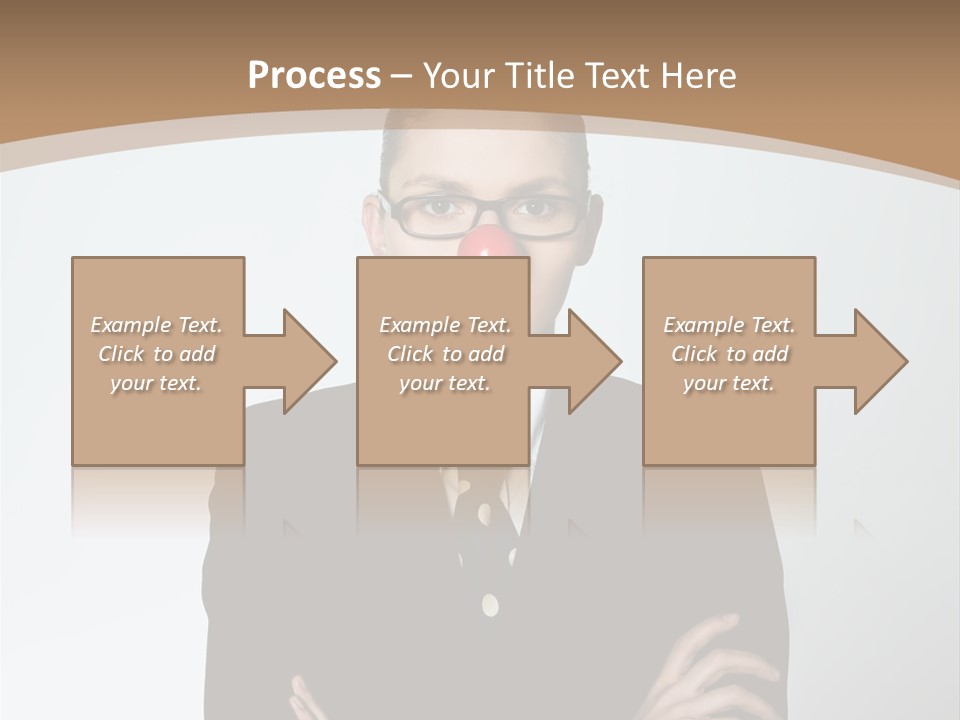 A Woman In A Suit With A Clown Nose PowerPoint Template