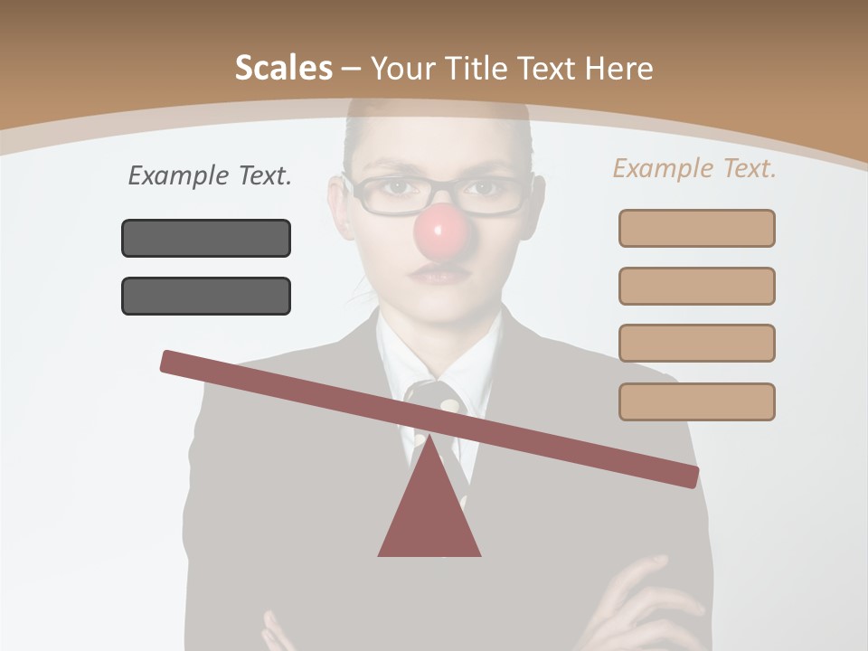 A Woman In A Suit With A Clown Nose PowerPoint Template