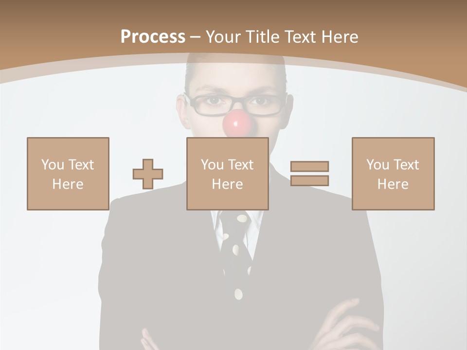 A Woman In A Suit With A Clown Nose PowerPoint Template