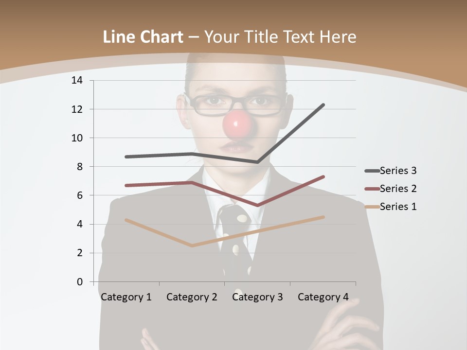 A Woman In A Suit With A Clown Nose PowerPoint Template