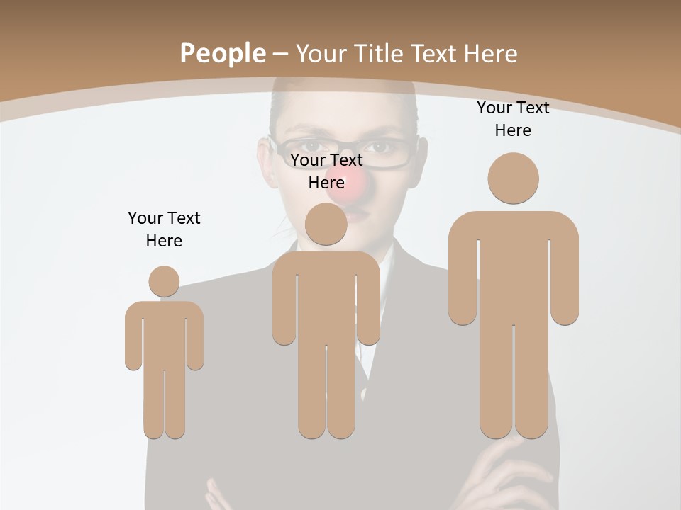 A Woman In A Suit With A Clown Nose PowerPoint Template