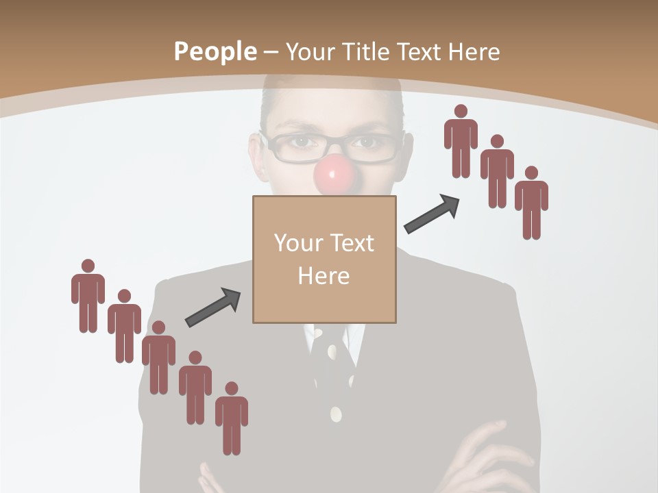 A Woman In A Suit With A Clown Nose PowerPoint Template