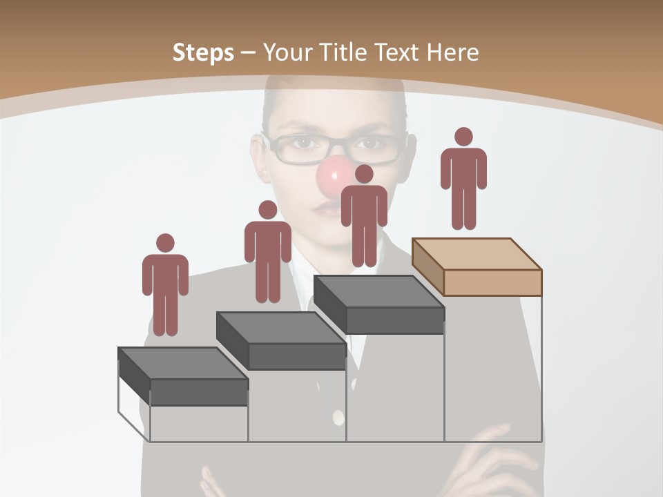 A Woman In A Suit With A Clown Nose PowerPoint Template