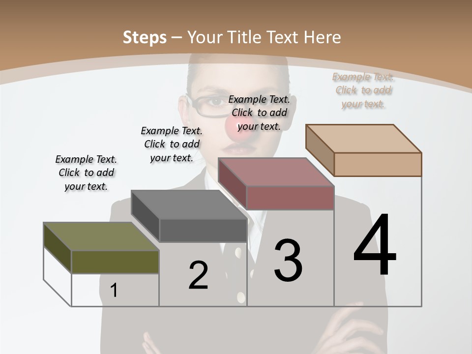 A Woman In A Suit With A Clown Nose PowerPoint Template