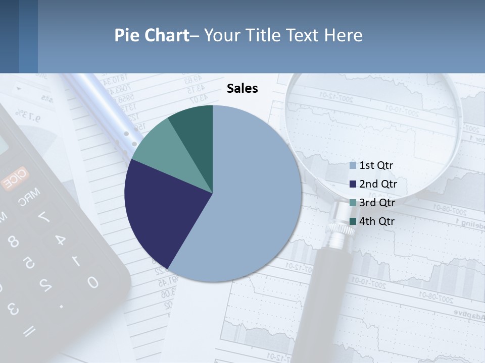 A Magnifying Glass Sitting On Top Of A Desk Next To A Calcula PowerPoint Template