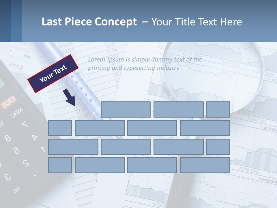 A Magnifying Glass Sitting On Top Of A Desk Next To A Calcula PowerPoint Template