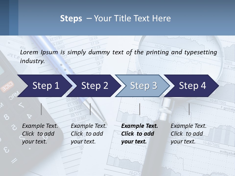 A Magnifying Glass Sitting On Top Of A Desk Next To A Calcula PowerPoint Template