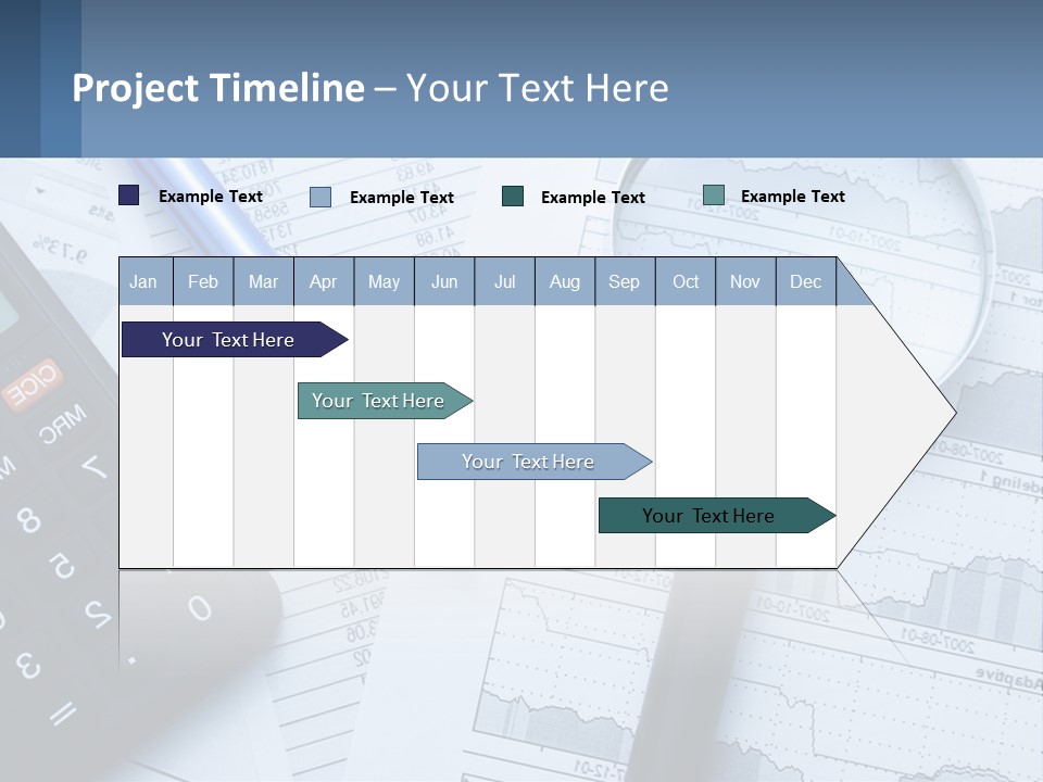 A Magnifying Glass Sitting On Top Of A Desk Next To A Calcula PowerPoint Template