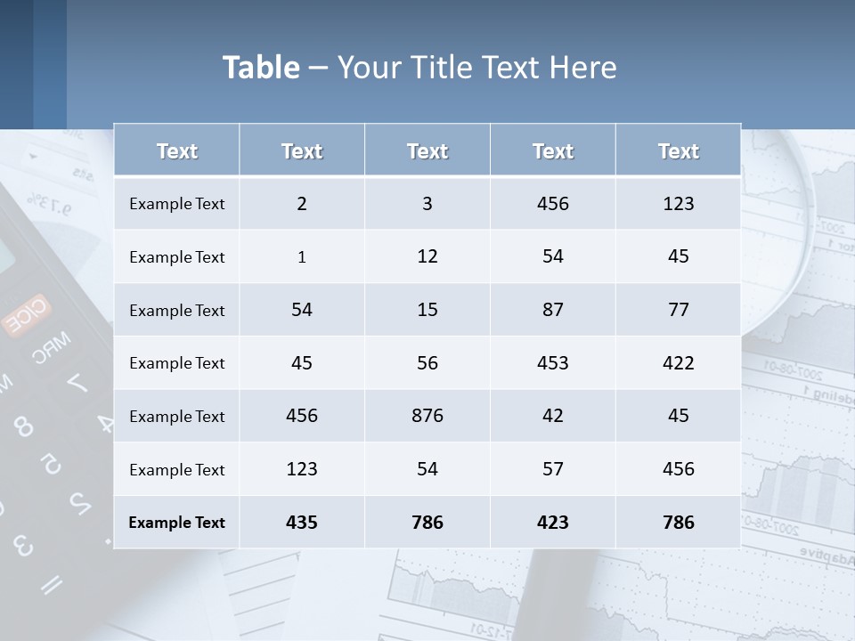 A Magnifying Glass Sitting On Top Of A Desk Next To A Calcula PowerPoint Template