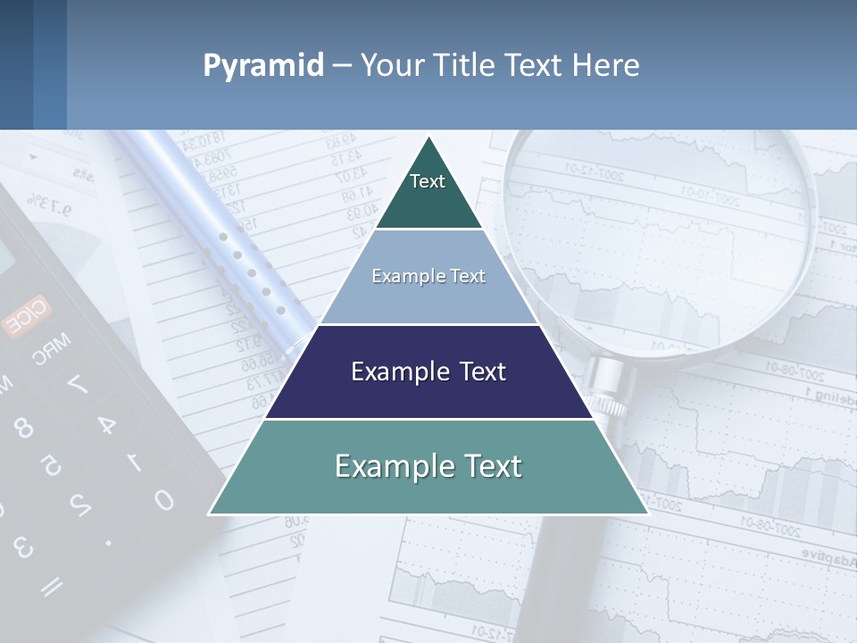 A Magnifying Glass Sitting On Top Of A Desk Next To A Calcula PowerPoint Template