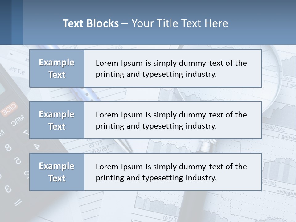 A Magnifying Glass Sitting On Top Of A Desk Next To A Calcula PowerPoint Template