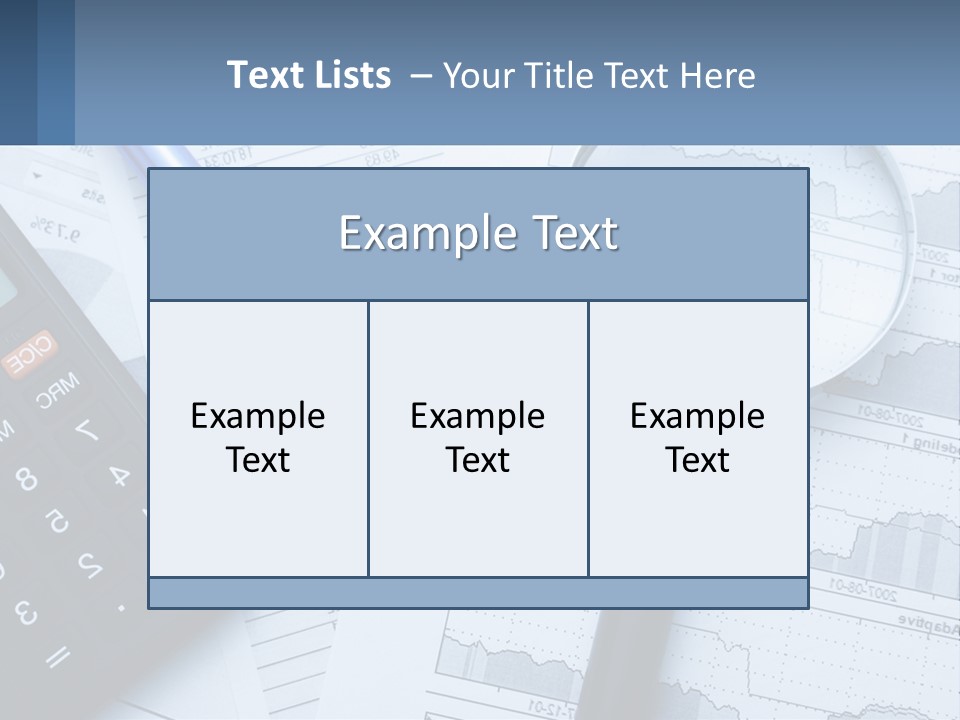A Magnifying Glass Sitting On Top Of A Desk Next To A Calcula PowerPoint Template