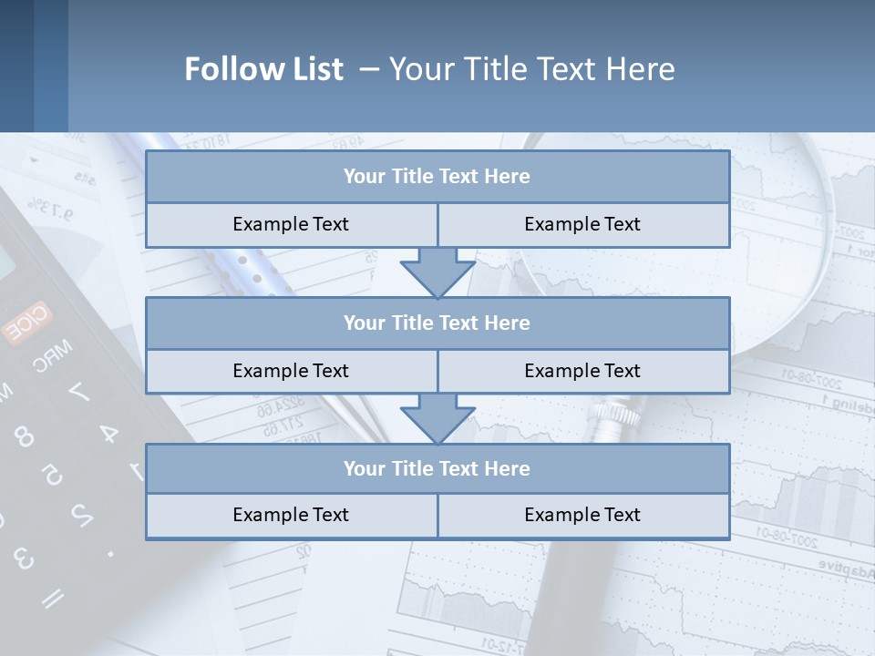 A Magnifying Glass Sitting On Top Of A Desk Next To A Calcula PowerPoint Template