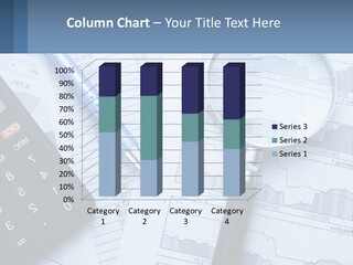 A Magnifying Glass Sitting On Top Of A Desk Next To A Calcula PowerPoint Template