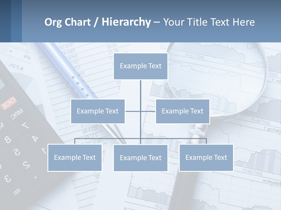 A Magnifying Glass Sitting On Top Of A Desk Next To A Calcula PowerPoint Template