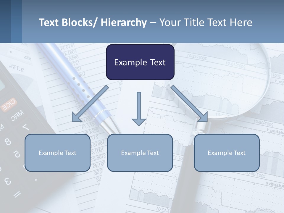 A Magnifying Glass Sitting On Top Of A Desk Next To A Calcula PowerPoint Template