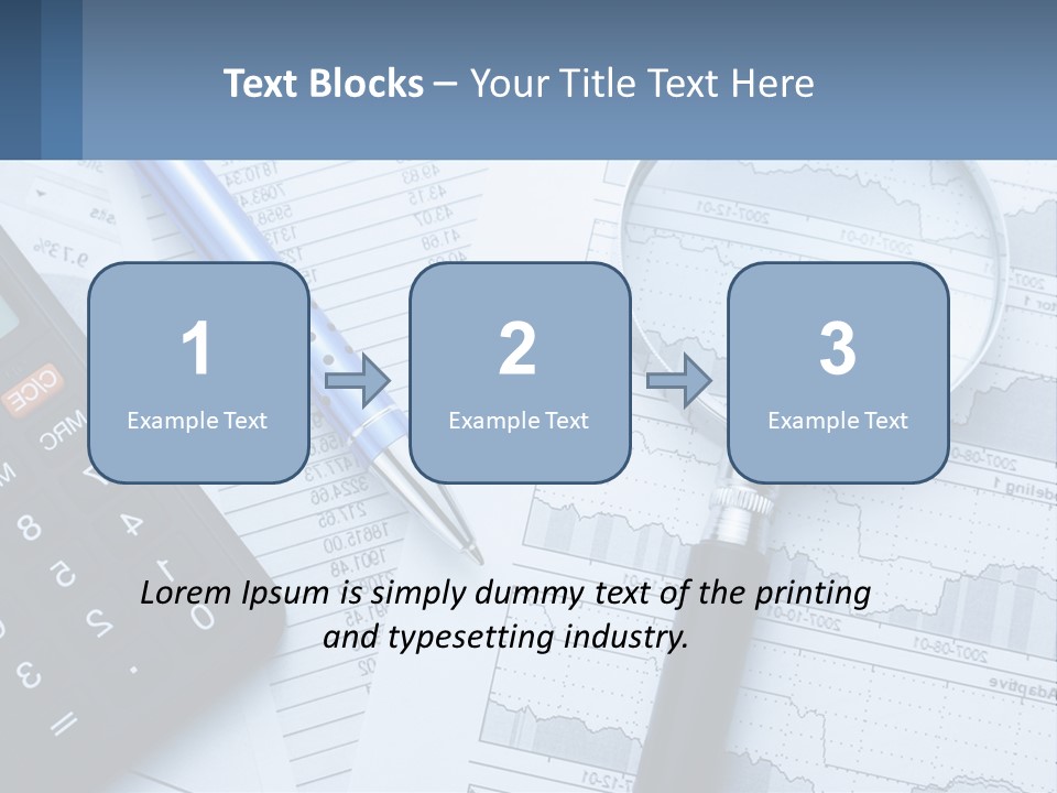 A Magnifying Glass Sitting On Top Of A Desk Next To A Calcula PowerPoint Template